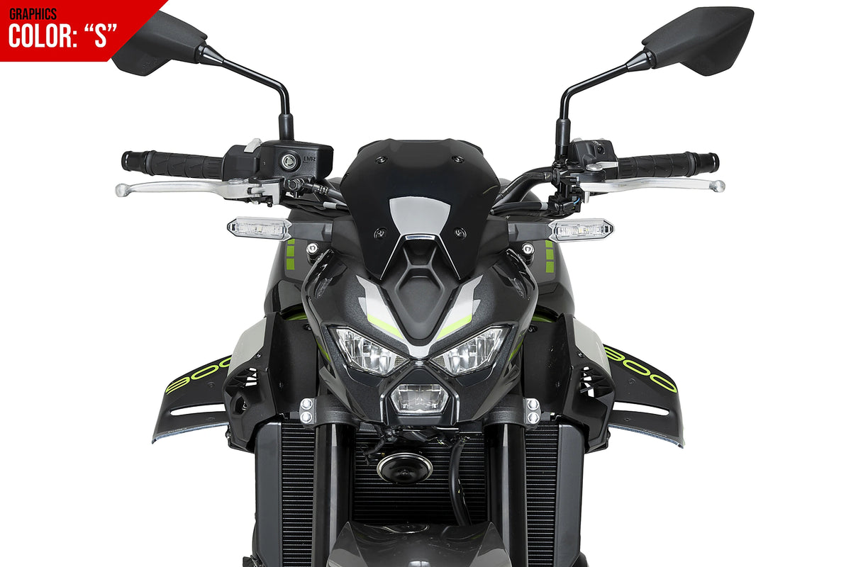 Alerones Puig d12 para Kawasaki Z900 en color graphics
